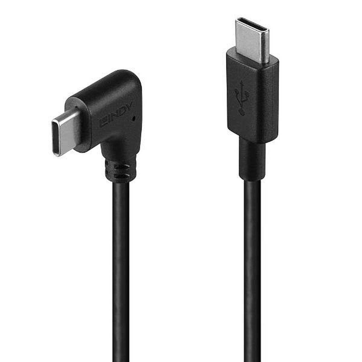 LINDY 1m USB 2.0 Type C Cable 90 Right Angle
