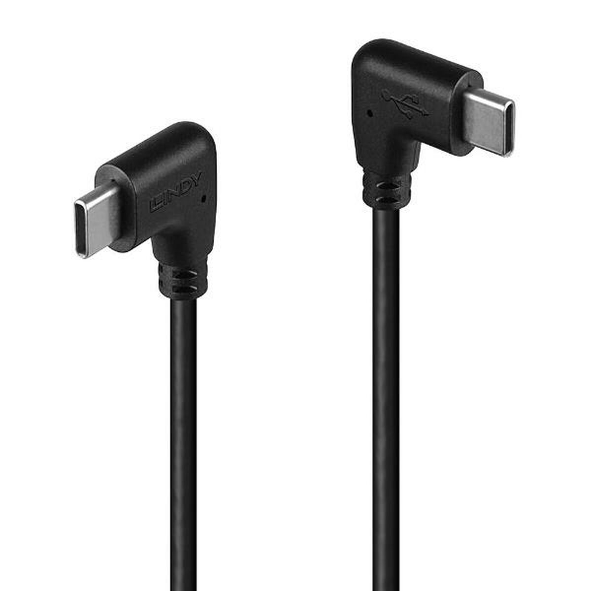 LINDY 0.5m USB 2.0 Type C Cable 2 x 90 Right Angle