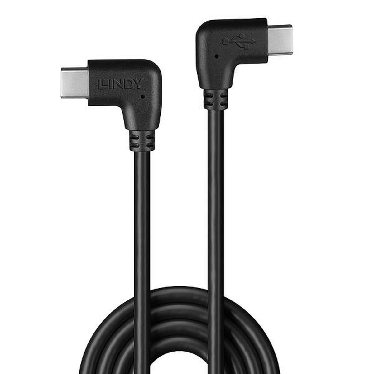 LINDY 1m USB 2.0 Type C Cable 2 x 90 Right Angle