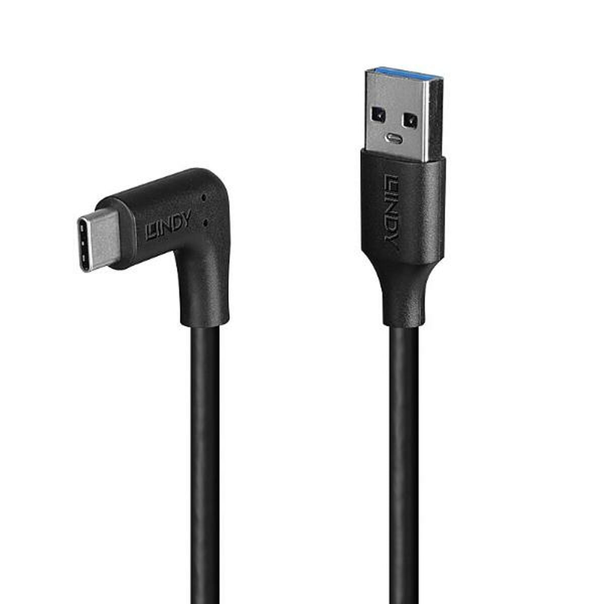 LINDY 0.5m USB 3.2 Type A to C Cable 90 Right Angle