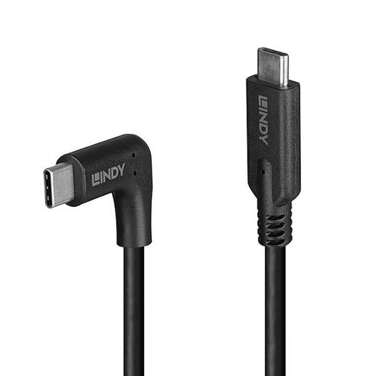 LINDY 0.5m USB 3.2 Type C Cable 90 Right Angle