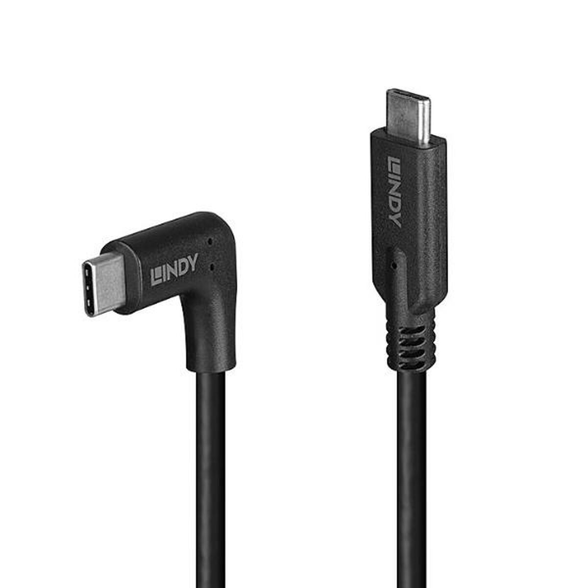 LINDY 1.5m USB 3.2 Type C Cable 90 Right Angle