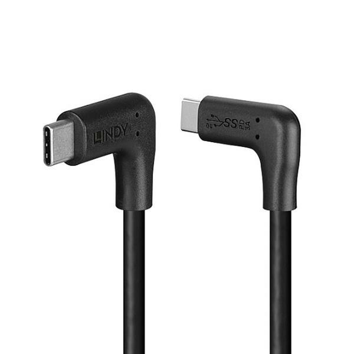 LINDY 1m USB 3.2 Type C Cable 2 x 90 Right Angle