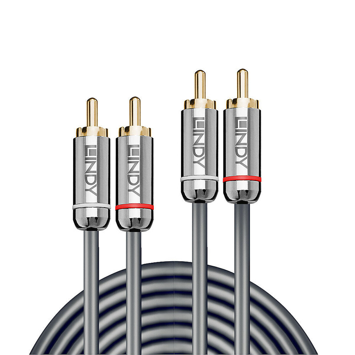 LINDY Cromo Line Audio Cable Stereo RCA-RCA M-M 1m anthrazit