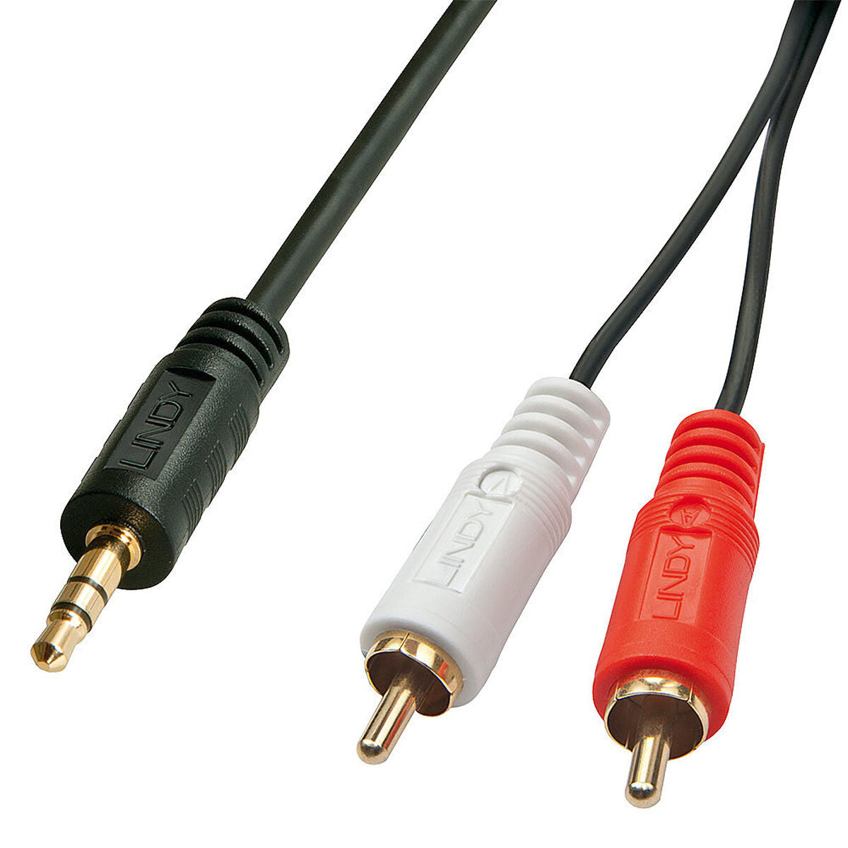LINDY Premium Audio Adaptercable 20m 2x Phono/RCA to 3.5mm Stereo Jack