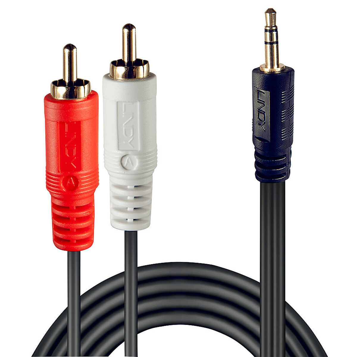 LINDY Premium Audio Adaptercable 20m 2x Phono/RCA to 3.5mm Stereo Jack
