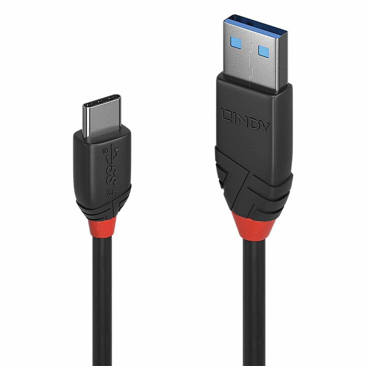LINDY 1m USB 3.2 Type A to C Cable 3A Black Line