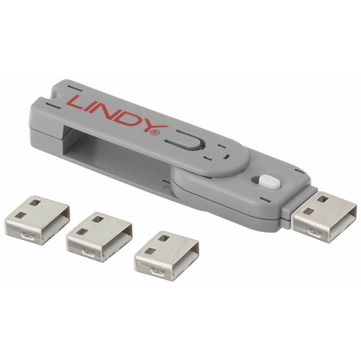 LINDY Clé USB et 4 bloqueurs de ports USB Blanc