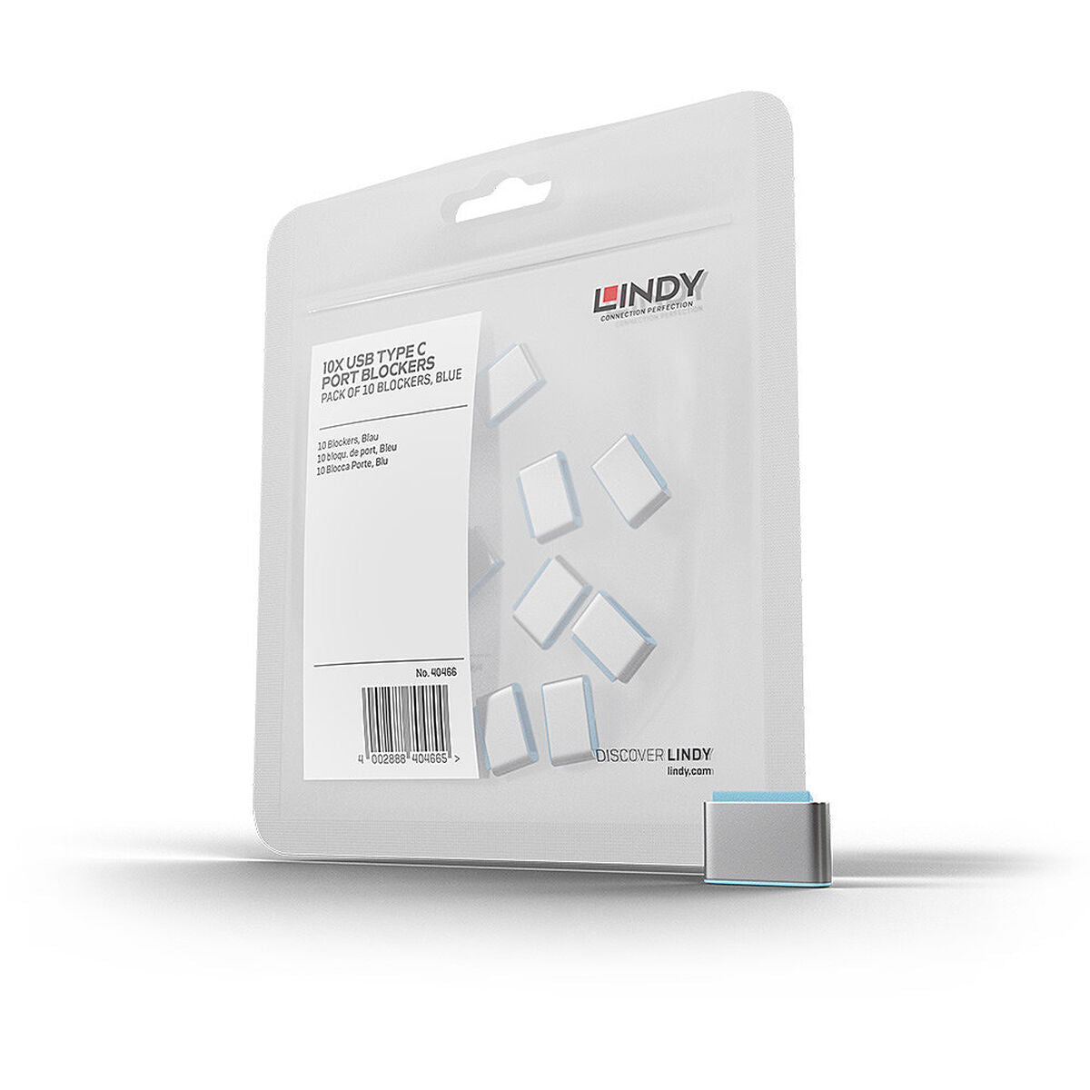 LINDY USB Type C Port Blockers Pack of 10 blue