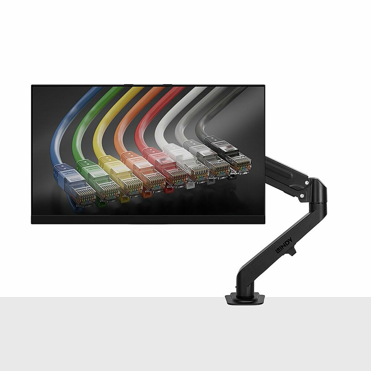 LINDY Single Mount Desktop Gas Spring Arm - Black