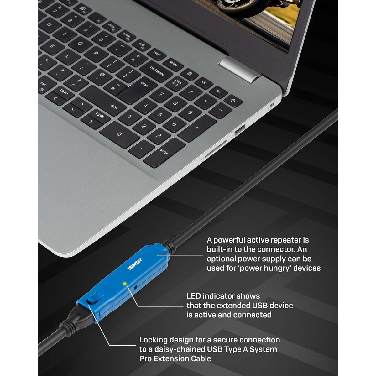 LINDY 5m USB 3.2 Gen 1 C/A Active Extension Pro