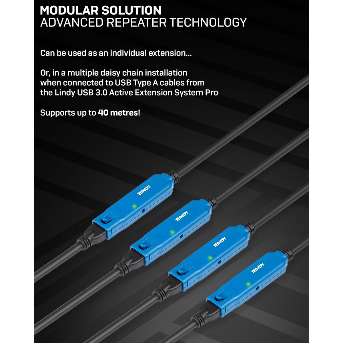 LINDY 5m USB 3.2 Gen 1 C/A Active Extension Pro