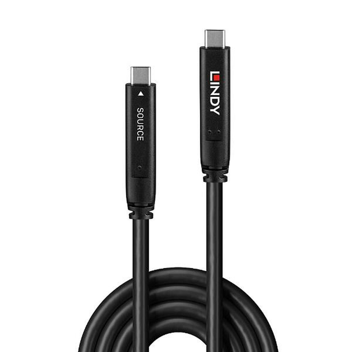 LINDY 10m USB 3.2 Gen 2 and DP 1.4 Type C Hybrid Cable