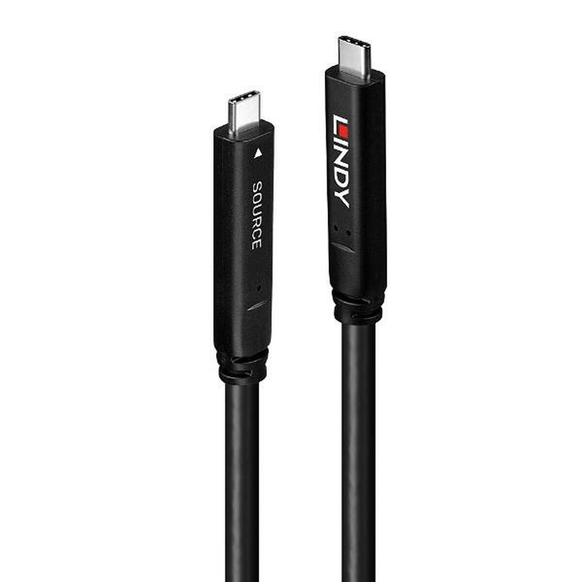 LINDY 15m USB 3.2 Gen 2 and DP 1.4 Type C Hybrid Cable