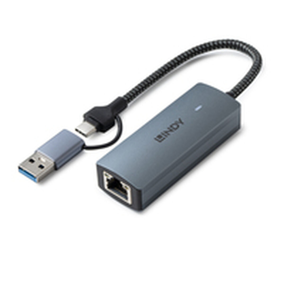 Câble USB LINDY USB 3.2 TO 5G ETHERNET CONVERTER Gris 15 cm