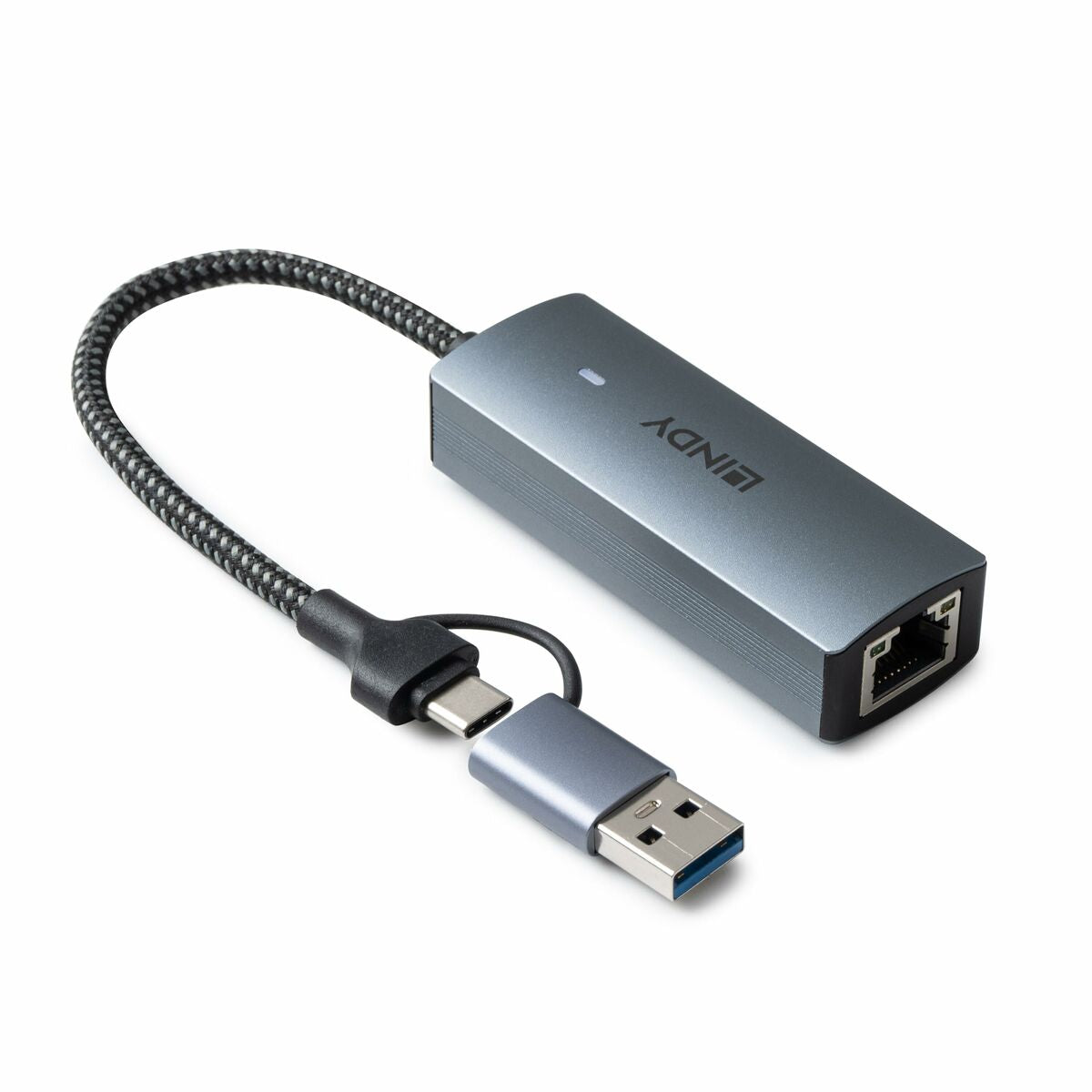 Câble USB LINDY USB 3.2 TO 5G ETHERNET CONVERTER Gris 15 cm