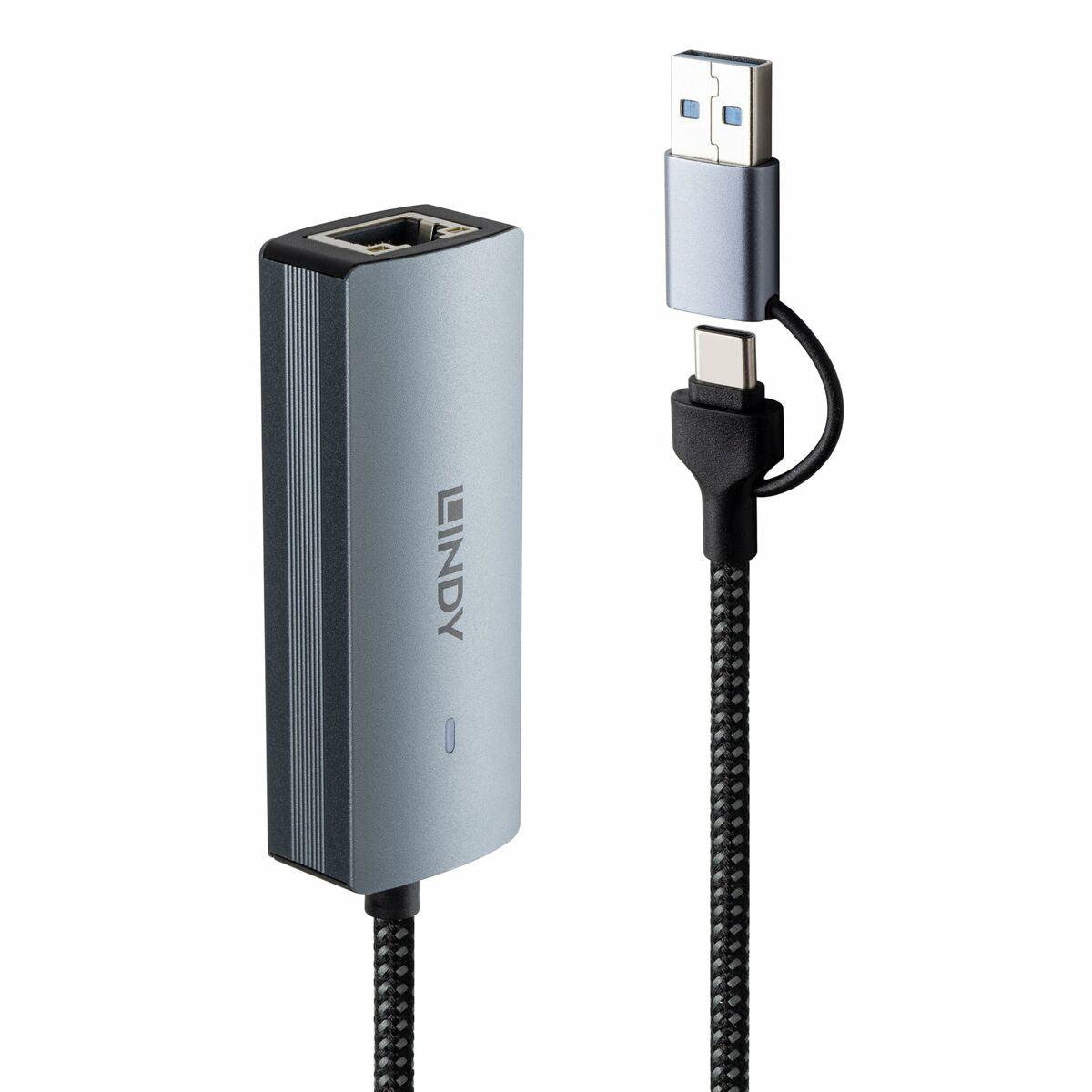 Câble USB LINDY USB 3.2 TO 5G ETHERNET CONVERTER Gris 15 cm