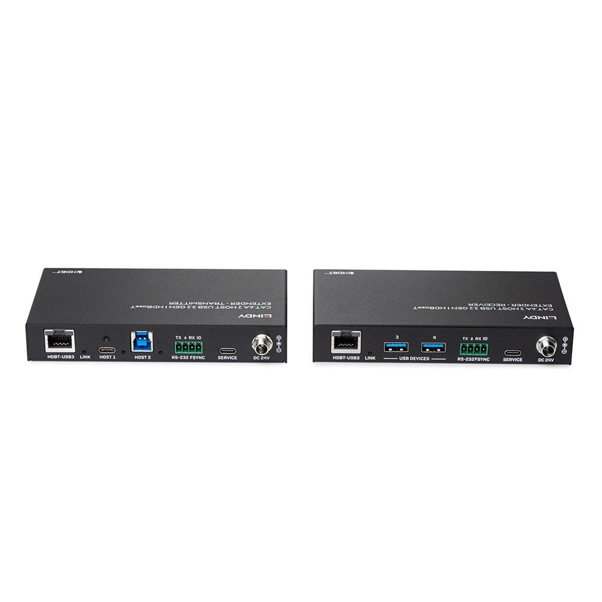LINDY 100m Cat.6A 2 Port USB 3.2 Gen 1 HDBaseT Extender
