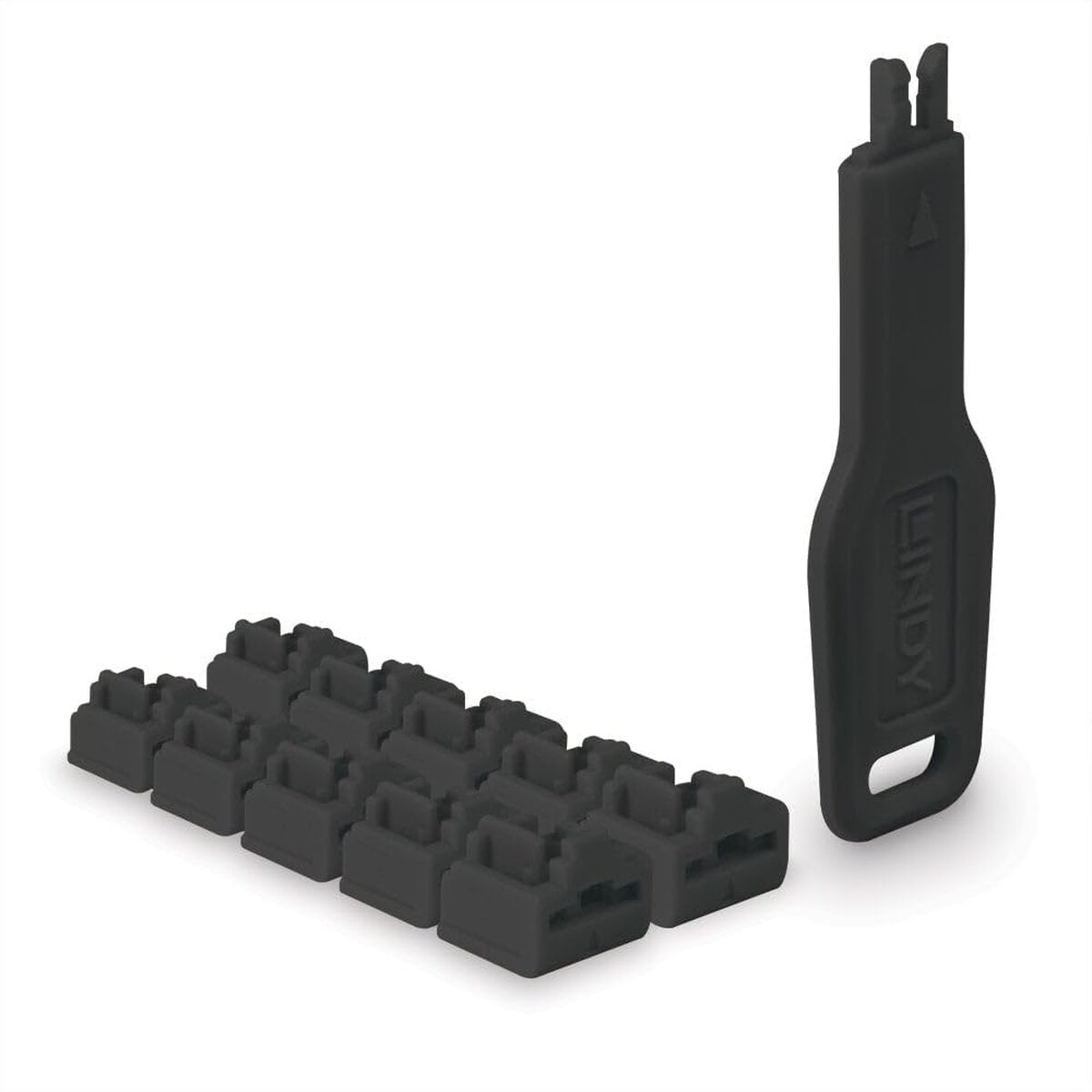 LINDY RJ45 Port Locks Black 10x + 1 Key