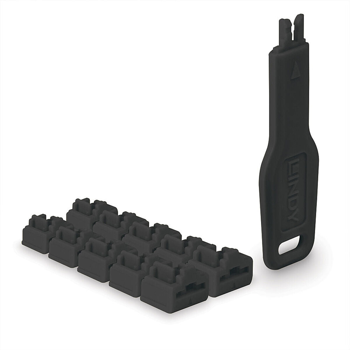 LINDY RJ45 Port Locks Black 10x + 1 Key