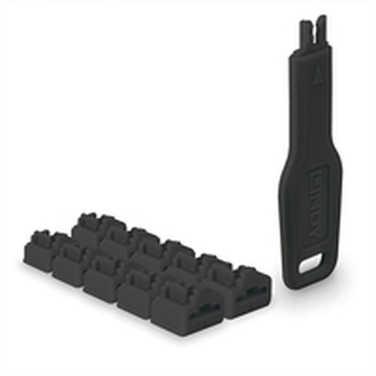 LINDY RJ45 Port Locks Black 10x + 1 Key