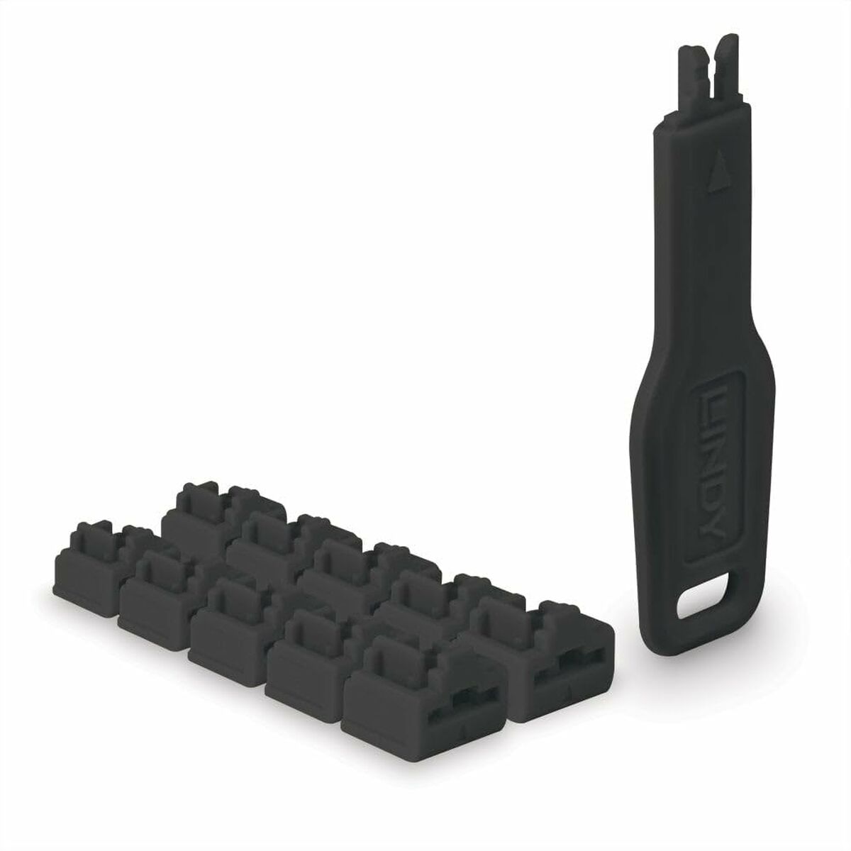 LINDY RJ45 Port Locks Black 10x + 1 Key