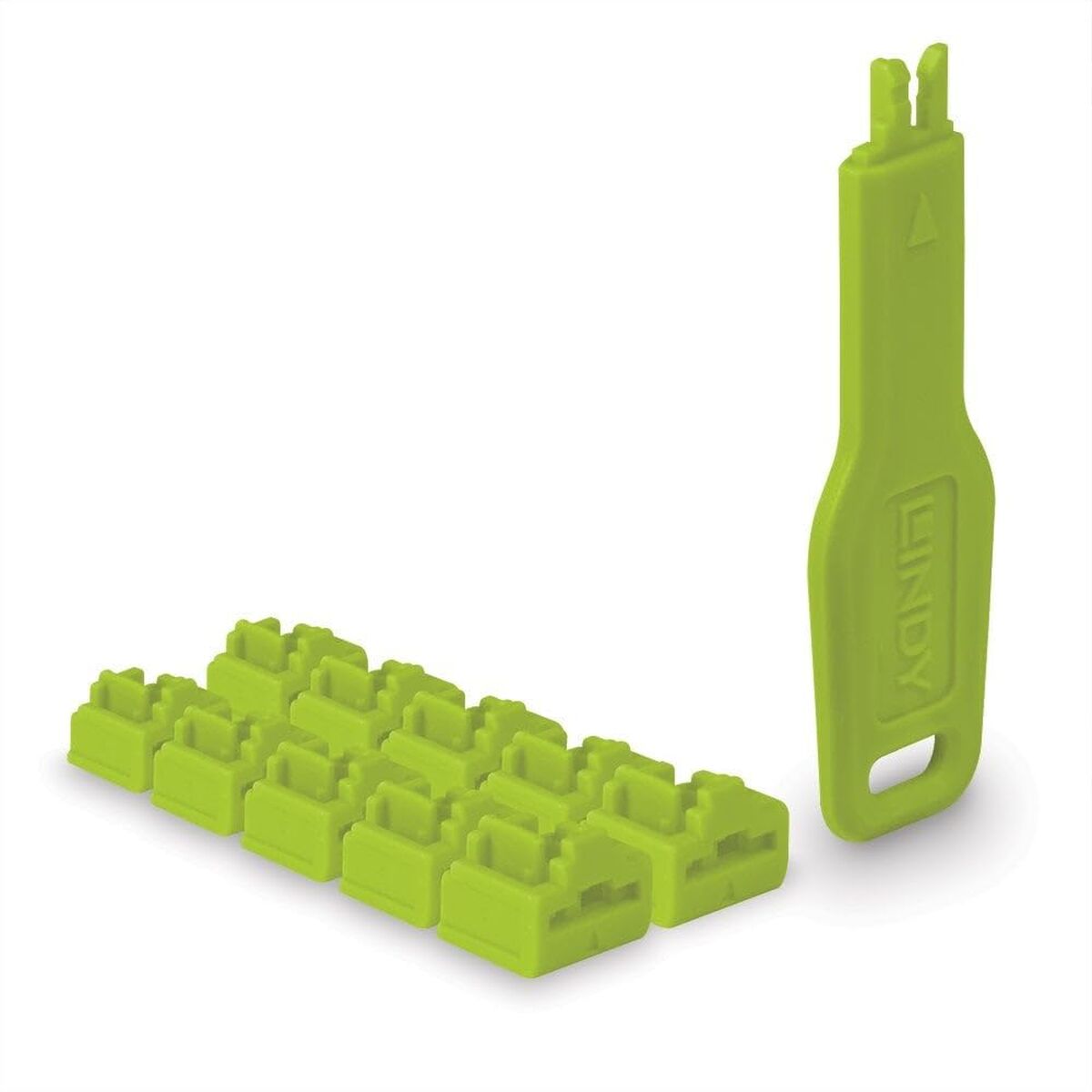 LINDY RJ45 Port Locks Green 10x + 1 Key