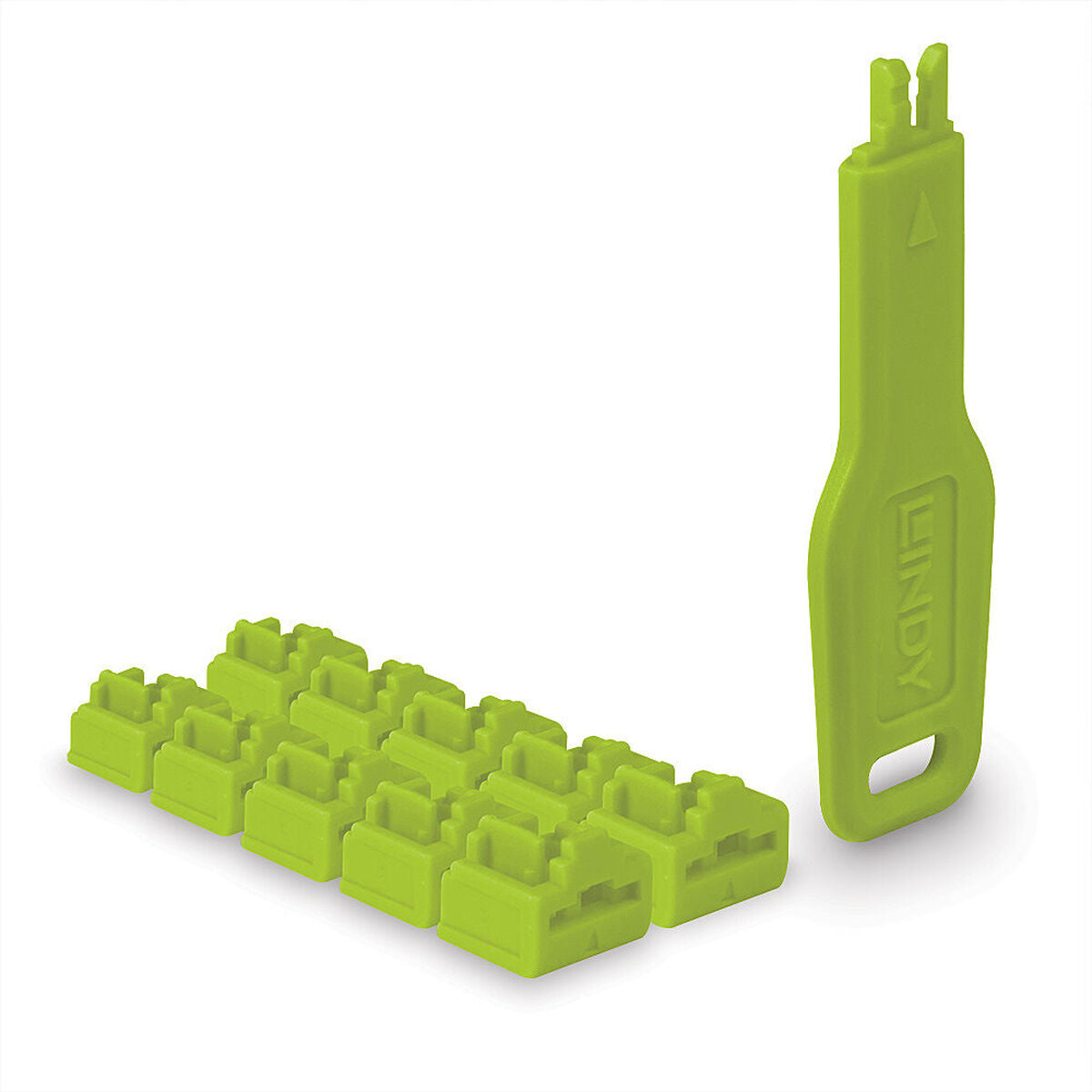 LINDY RJ45 Port Locks Green 10x + 1 Key