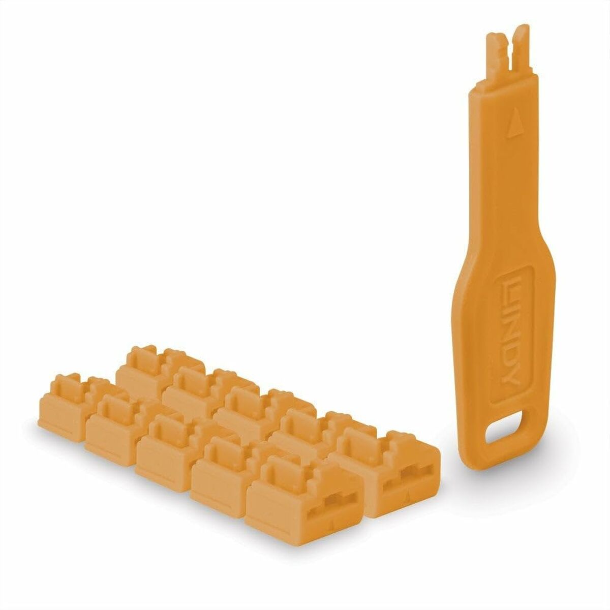 LINDY RJ45 Port Locks 10pcs with Key Orange