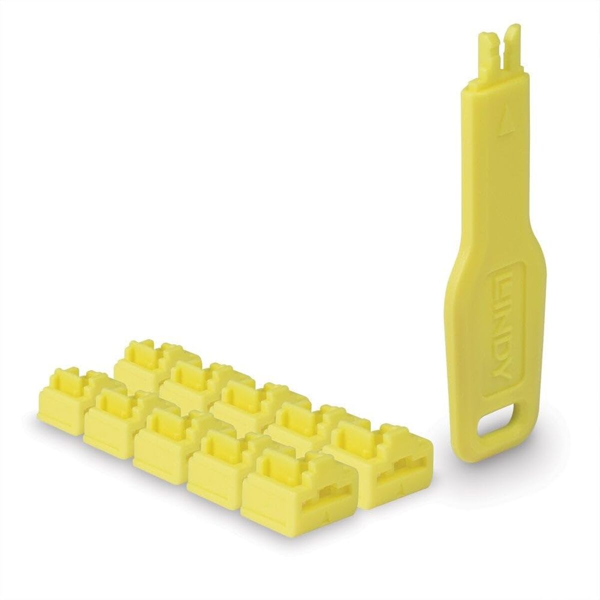 LINDY RJ45 Port Locks YELLOW 10x + 1 Key