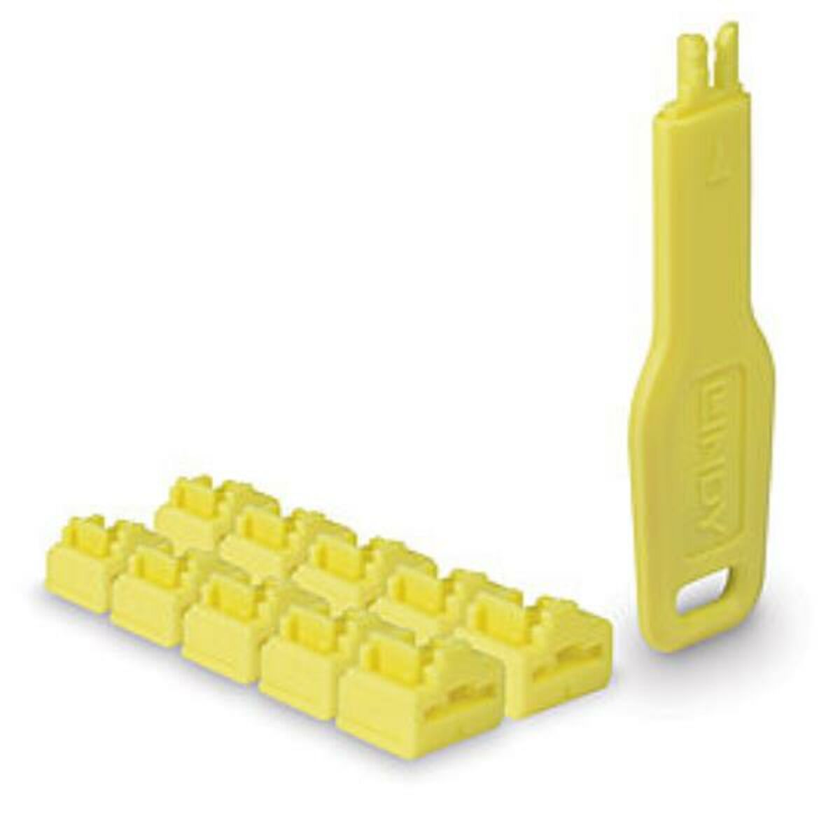 LINDY RJ45 Port Locks YELLOW 10x + 1 Key