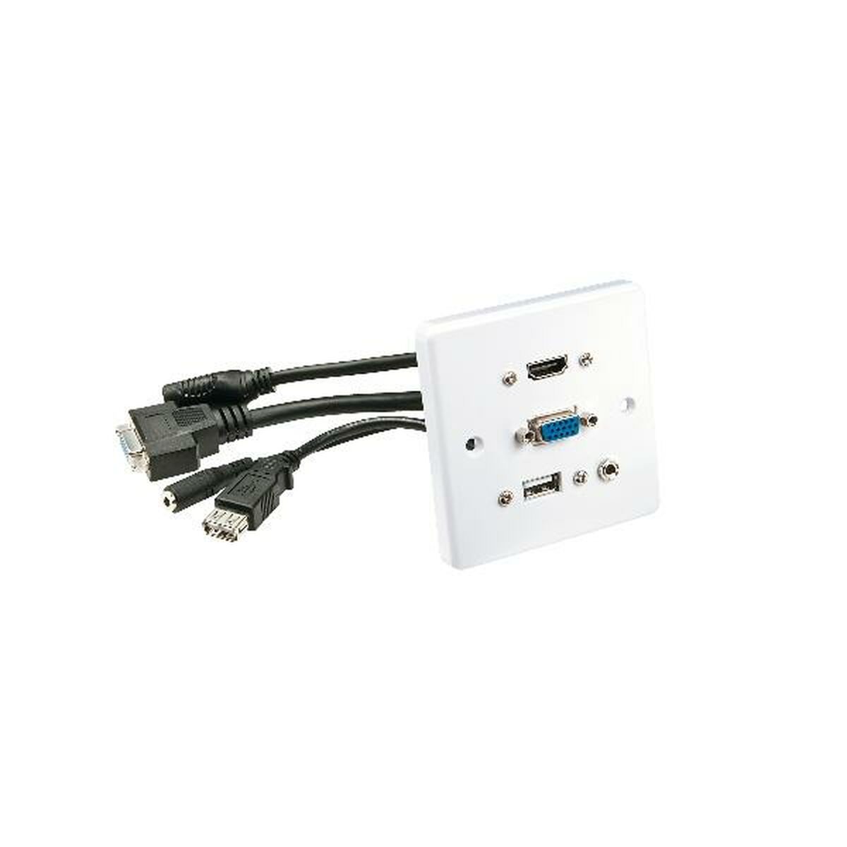 LINDY Wall plate VGA/HDMI/USB/3.5mm Stereo 86x86mm Screw distance approx. 60mm