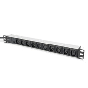 Digitus Bloc multiprise avec profilé en aluminium, 10 sorties, connecteur IEC C14 pour câble d’alimentation de 2 m