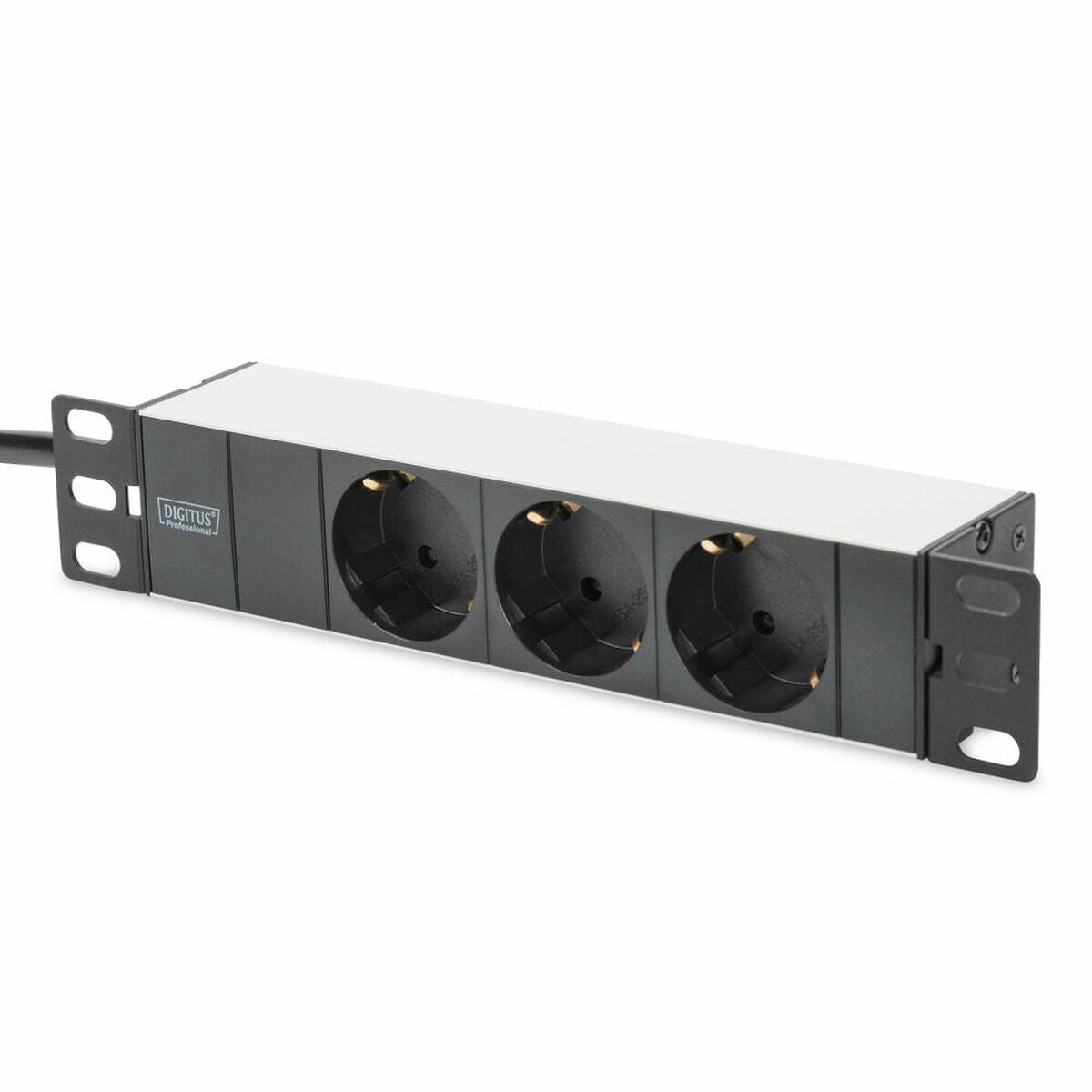 Digitus Bloc multiprise avec profilé en aluminium, prise électrique a contact de protection avec 3 sorties, connecteur a contact de protection pour câ