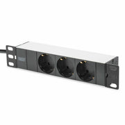 Digitus Bloc multiprise avec profilé en aluminium, prise électrique a contact de protection avec 3 sorties, connecteur a contact de protection pour câ