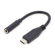 Digitus AK-300321-002-S câble de téléphone portable Noir 0,2 m USB C 3,5mm