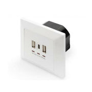 Digitus DA-70618 prise de courant 2 x USB A + 1 x USB C Blanc