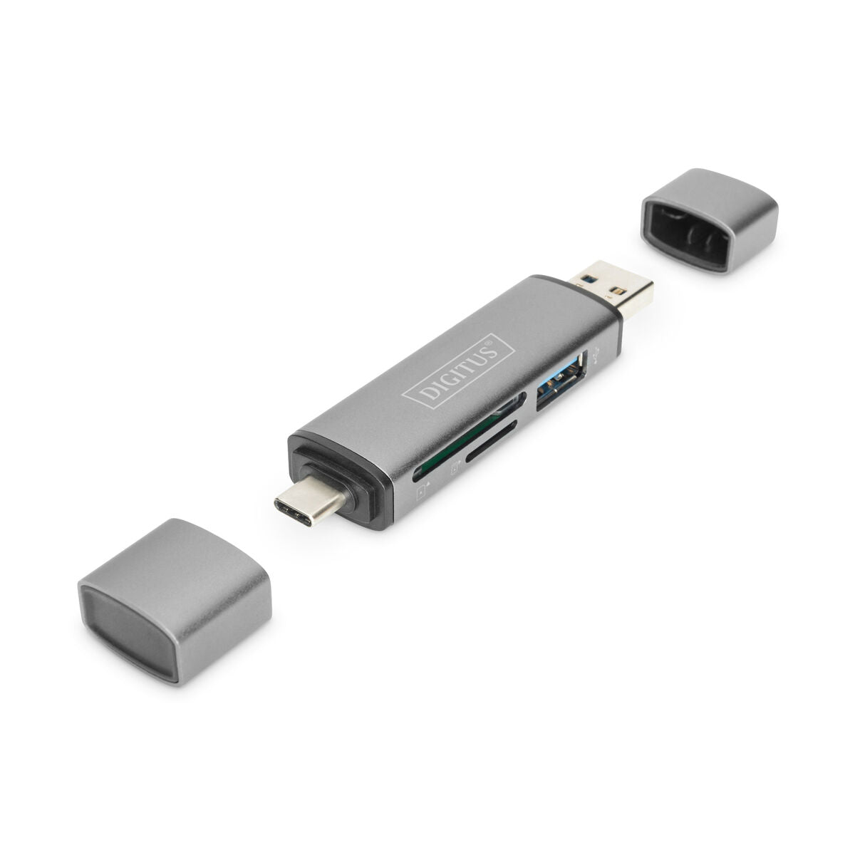 Digitus DA-70886 lecteur de carte mémoire USB 3.2 Gen 1 (3.1 Gen 1) Type-A/Type-C Aluminium
