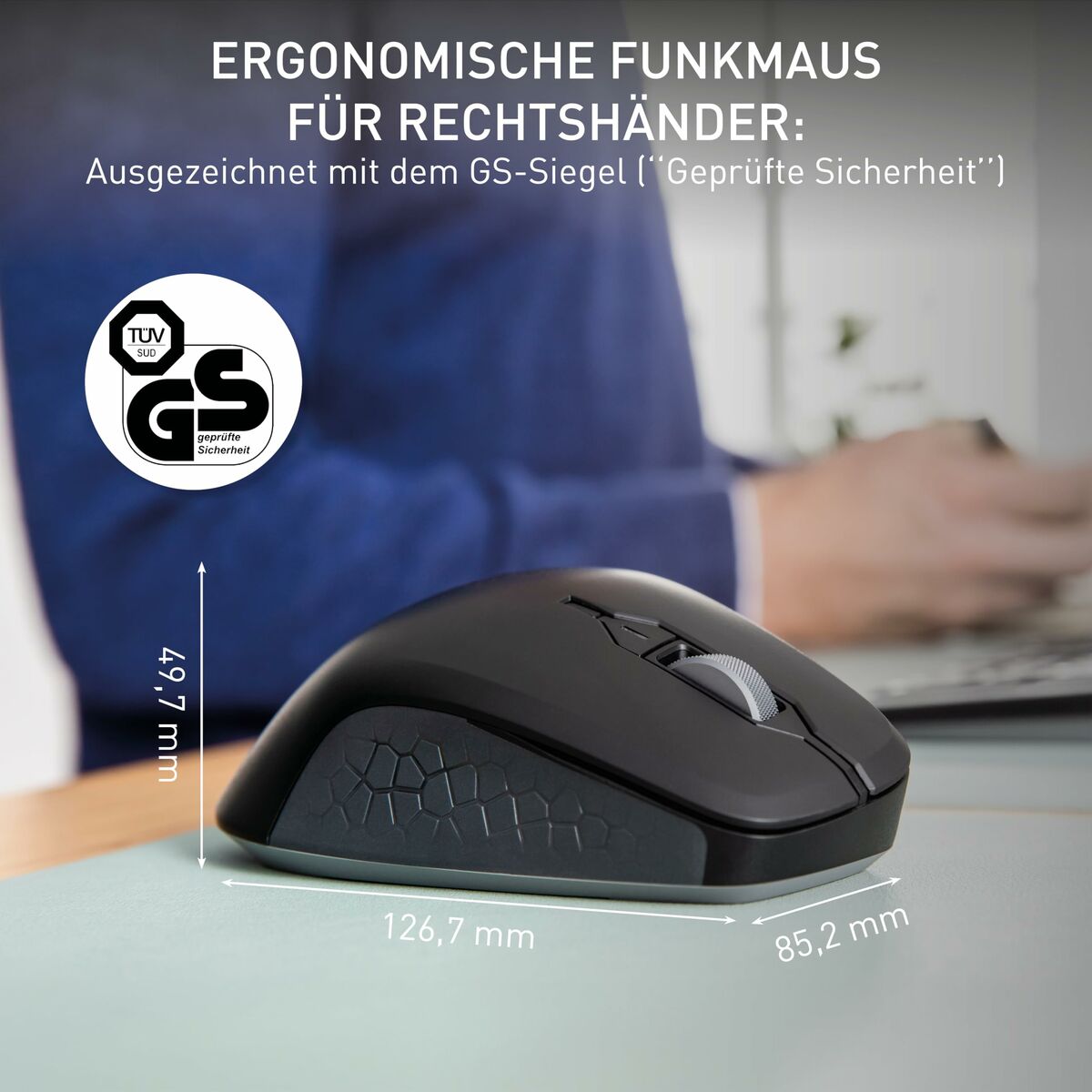 CHERRY Souris STREAM COMFORT sans fil noire