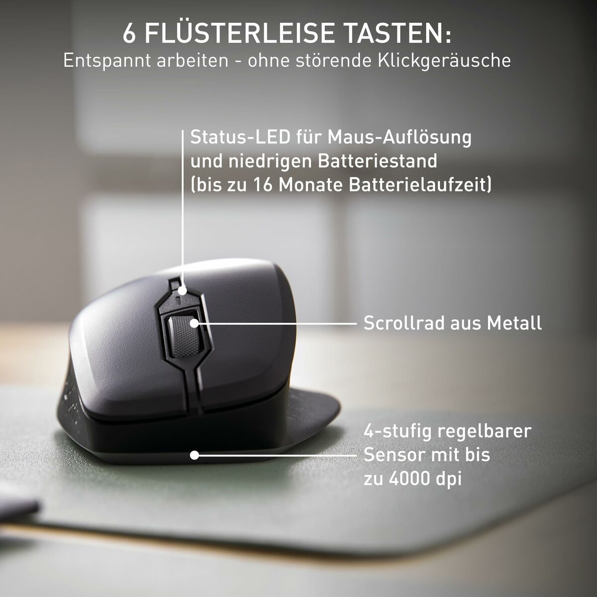 CHERRY Souris STREAM COMFORT sans fil noire
