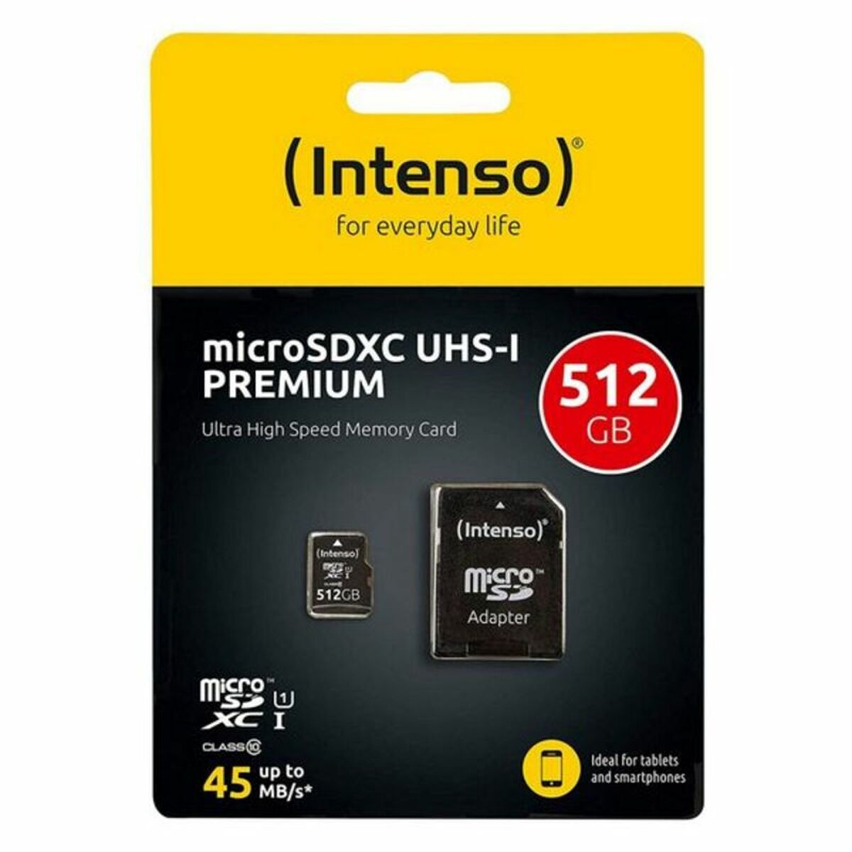 INTENSO Carte MicroSDXC UHS-I Premium Class 10 - 512 Go
