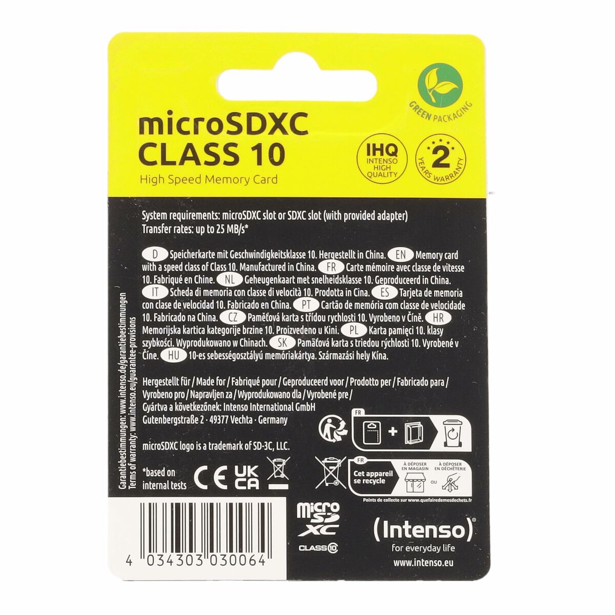 INTENSO Carte MicroSDXC Class 10 - 128 Go