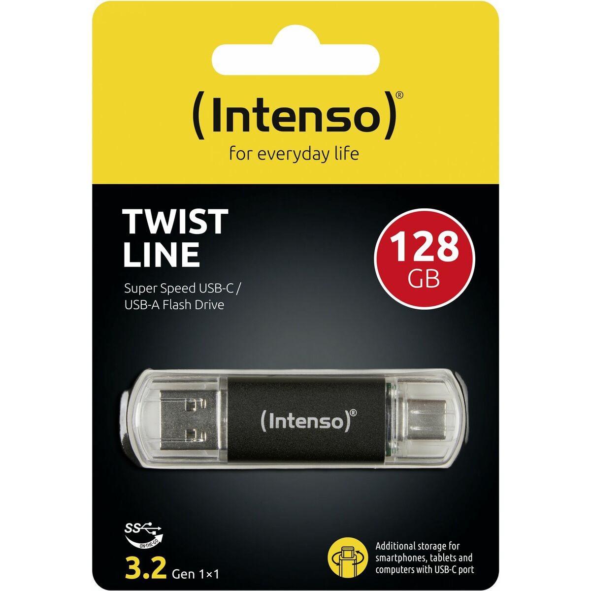 INTENSO Clé USB  3.2 Twist Line - 128 Go Type-C et Type-A