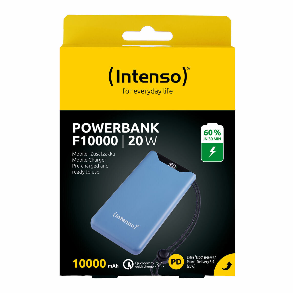 INTENSO Powerbank F10000, Power Delivery et Quick Charge, bl