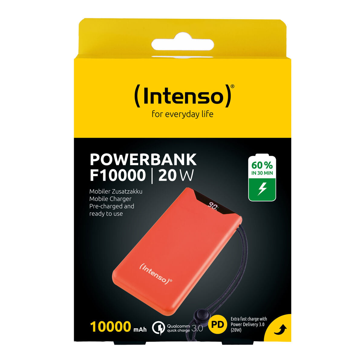 INTENSO Powerbank F10000, Power Delivery et Quick Charge, or