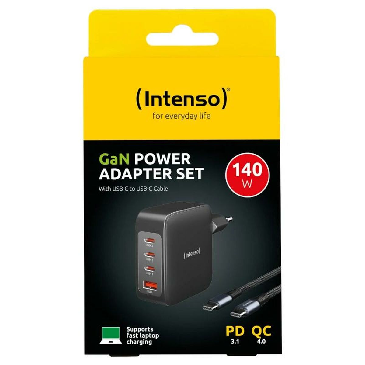 CHARGEUR SECTEUR USB TYPE C 140 W AVEC CORDON 2,0 M