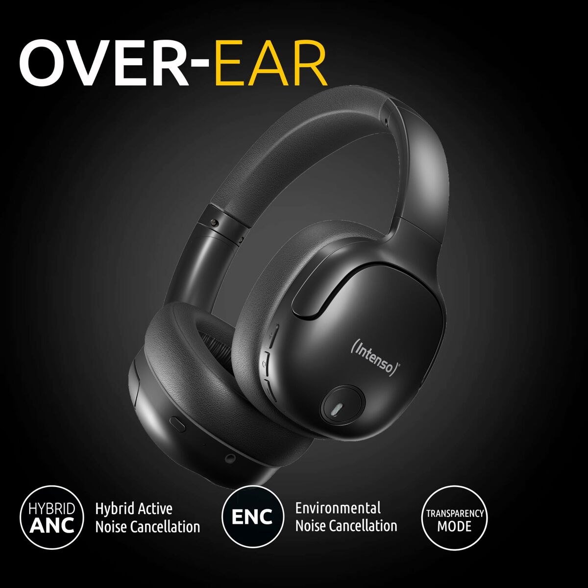 INTENSO Casque OVER-EAR sans fil, noir
