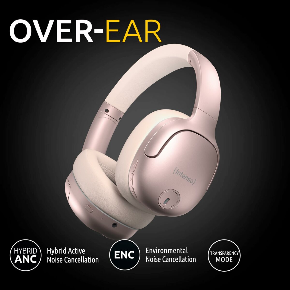 INTENSO Casque OVER-EAR sans fil, rose
