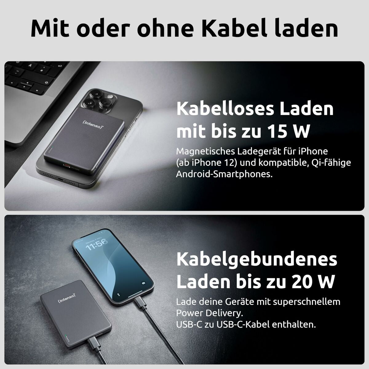 INTENSO Powerbank MW5000 5000 mAh 20 W gris