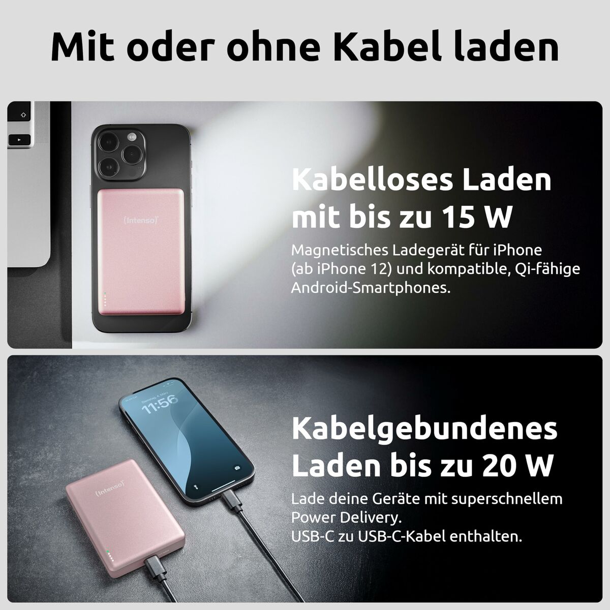 INTENSO Powerbank MW10000 10000 mAh 20 W rose